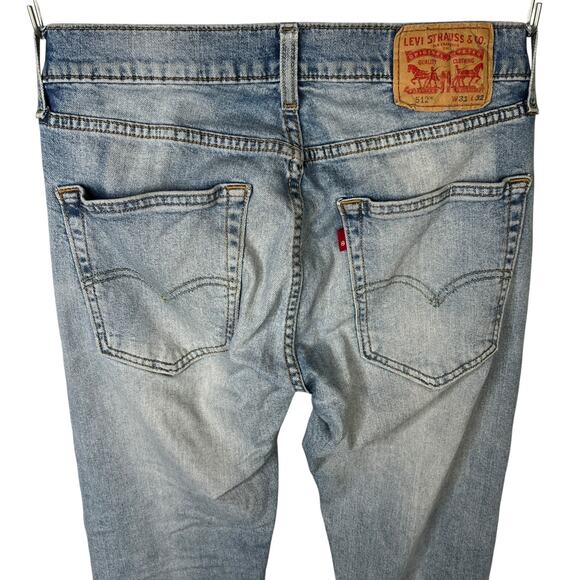 Levi’s 512 Slim Taper Jeans Stretch Denim Light Wash Mens 31x30 Tag 31x32 - Picture 4 of 7